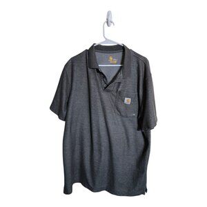 Carhartt Polo Shirt Mens Large Tall Gray K570 CRH Pocket Original Fit Workwear